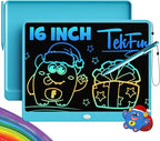 TEKFUN LCD Writing Tablet Doodle Board, 16 Inch Colorful Drawing Tablet Writing Pad, Toddler Toys for 3 4 5 6 7 8 9 Year Old Girls Boys Teen Adults, Birthday Gifts for Kids (Blue)