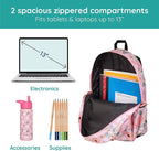 Wildkin JumpOff Jo 15-inch Kids Backpack – Durable, Adjustable, Ideal for School - Floral Watercolor