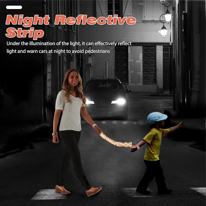 Zooawa Toddler Leash 2Pack, Toddler Kids Harness Anti Lost Wrist Link with Magnetic Lock, Reflective Safety Walking Harness Wristband Leashes for 2,3,4 Years Old Boys Girls, Blue＋Orange