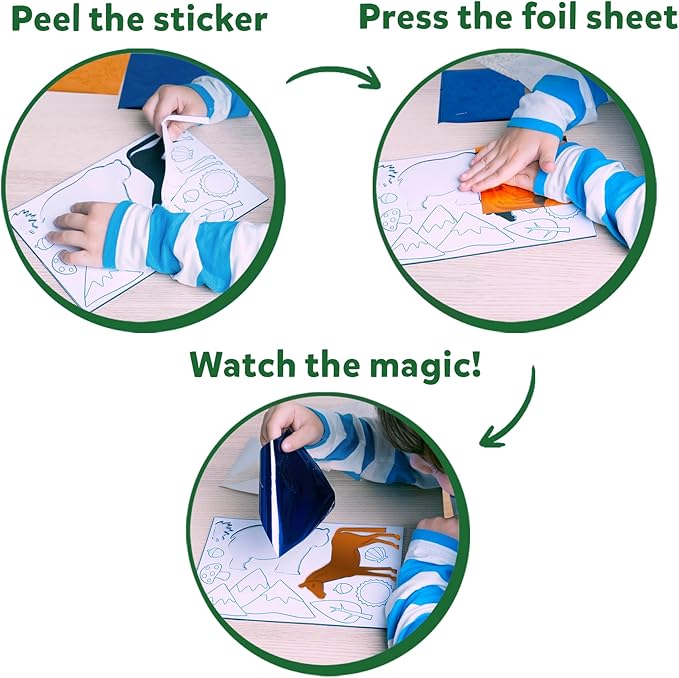 Skillmatics Foil Fun - Animals, No Mess Art for Kids, Travel Toys, Craft Kits, DIY Creative Activity, Gifts for Boys & Girls Ages 4, 5, 6, 7, 8, 9