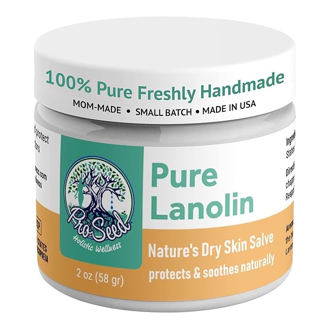 100% Pure Lanolin Cream - Handmade, Unrefined Balm for Dry & Itchy Skin, Cracked Lips, Breastfeeding, Baby Care, Moisture-Rich, Nursing Essentials & Petroleum-Free, Perfect for Hands, Face & Paw Care