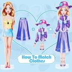 Magnetic Dress Up Dolls, Magnetic Princess Dress Up Paper Dolls, Magnetic Dress Up Dolls for Girls Ages 4-10 Learning Created Imagine Set Birthday Gift (Amy)