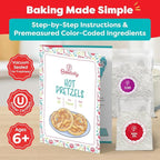 Pretzel Making Kit - Real Cooking Set for Kids Ages 5-12+ with Recipe and Ingredients - Kids Baking Set for Girls & Boys - Great Gift for Family Bonding
