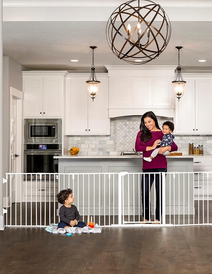 Regalo 130-Inch Super Wide Adjustable Baby Gate and Play Yard, 2-in-1, Bonus Kit, Includes 4 Pack of Wall Mounts(Pack of 1)