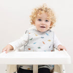 Tiny Twinkle Mess Proof Baby Bib - Waterproof & Lightweight Baby-Led Weaning Apron | 100% Recycled Polyester, Easy Clean & Machine Washable (Dinosaur, Small 6-24 Months)