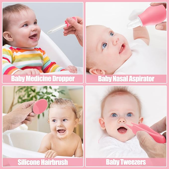 Baby Healthcare and Grooming Kit for Newborn Kids, 24PCS Upgraded Safety Baby Care Kit, Newborn Nursery Health Care Set, Baby Care Products