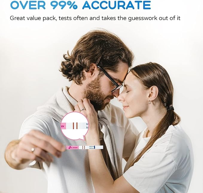 100 Count Pregnancy Tests with Cups, Bulk Pregnancy Test Strips for Detection at Home, Over 99% Accuracy, Individually Wrapped Fertility Tests, Extra-Wide 5mm HCG Tests, Pruebas De Embarazo