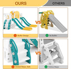 JOYLDIAS 9 in 1 Toddler Slide, Toddler Playground with Double Slides, Climber,Basketball Hoop,Tunnel, Telescope, Storage Space and Non-Slip Step, Indoor Outdoor Backyard Playset for Toddlers Age 1-3+