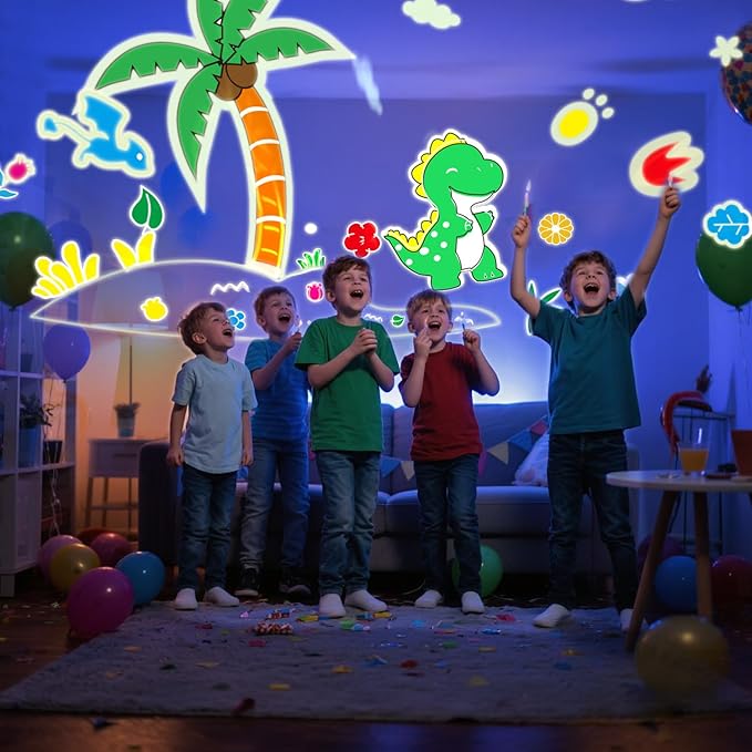 Night Light for Kids,Dinosaur Night Lights Projector,Remote Dimmable Timer Star Projector,360° Slient Ocean Lights for Ceiling Projector,Christmas Birthday Gifts for Boys&Room Decor