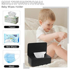 Diaper Wipes Dispenser Wipes Holder, Wipes Tissue Case Keeps Wipes Fresh Tissue Wipes Container with Lid (Black)