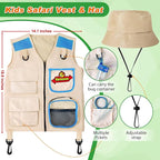 Kids Explorer Kit & Bug Catcher Kit, Kids Camping Gear for Kids, Outdoor Exploration Set with Vest & Hat, Ideal Outdoor Camping Adventure Toys for Ages 3 4 5 6 7 8 Boys Girls