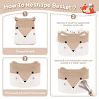 Large Baby Basket Toy Storage 3 Pack, (20"x13.8") Woven Baby Laundry Basket, Stuffed Animal Storage.