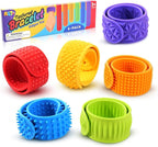 Sensory Fidget Toys Slap Bracelets: Textured Silicone Sensory Toys for Kids, Calming Tool for Special Needs, Wearable Anxiety Relief Items for Adults Office Desk, Travel Classroom Must Haves 6 Pack