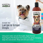 VERMONT SOAP Organics Pet Shampoo - Infused with Organic & Natural Olive Oil, Coconut & Aloe Vera Dog Shampoo for Sensitive Skin - USDA Certified Grooming Pet Shampoo - Blueberry (16oz)