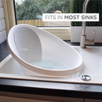 Shnuggle Newborn Bath Essentials Bundle | Baby Bath with Support Bump and Soft Backrest & Rinse Jug | Safe, Gentle, and Stylish Bathtime Set for Babies & Toddlers | White/Grey