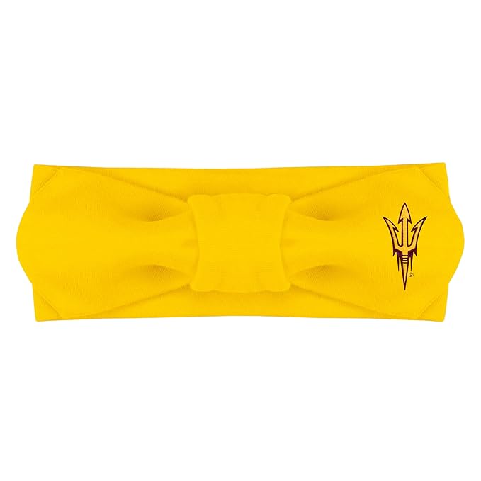 Creative Knitwear Arizona State Sun Devils Infant Girls Gold Solid Hair Knot Headband Embroidered Logo - Size Newborn - 4T