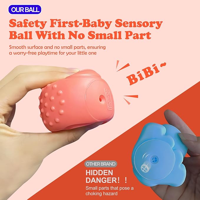 Sensory Balls for Baby, Soft Textured Multi Sensory Toys Montessori Toys for Babies Toddler Ball Toys Gift Set BPA Free Montessori Infant Baby Toys 6 to 12 Months