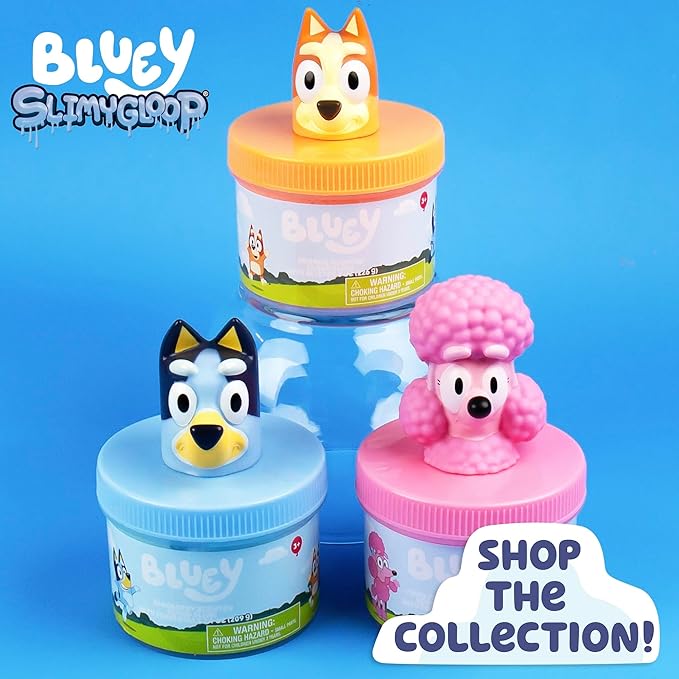 Bluey Premium Cloud Slime, Blueberry-Scented Fluffy Slime, Pre-Made Slime for Kids with Mix-Ins, Bluey Toys, Party Favors for Kids 8-12, Bluey Party Favors, Girls Toys 8-10, Toddler Travel Toys