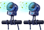 2 Pack Multifunctional Portable Stroller Fan 4 Speed 6600rpm High Speed Usb Rechargeable Personal Mini Handheld Fan Extended Tripod For Desktop Winding Kids Bed Treadmill Bike Golf Cart Outdoor Travel