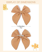 5.5 Inch 20PCS Baby Girls Fable Hair Bows Clips Cotton Linen Alligator Hair Clips Large Neutral Handmade Hair Accessories Bows for Girls Toddlers Kids by doboi