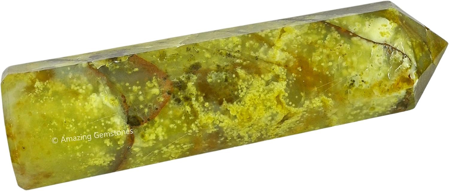 Amazing Gemstone Green Opal Crystal Towers - Natural Healing Crystal Point Obelisk for Reiki Healing and Crystal Grid (3 Inch)