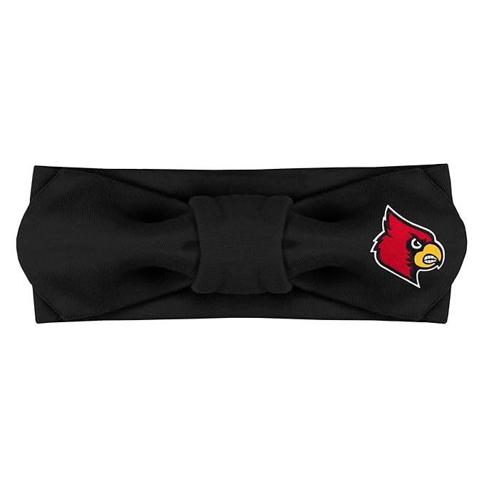 Creative Knitwear Louisville Cardinals Infant Girls Black Solid Hair Knot Headband Embroidered Logo - Size Newborn - 4T
