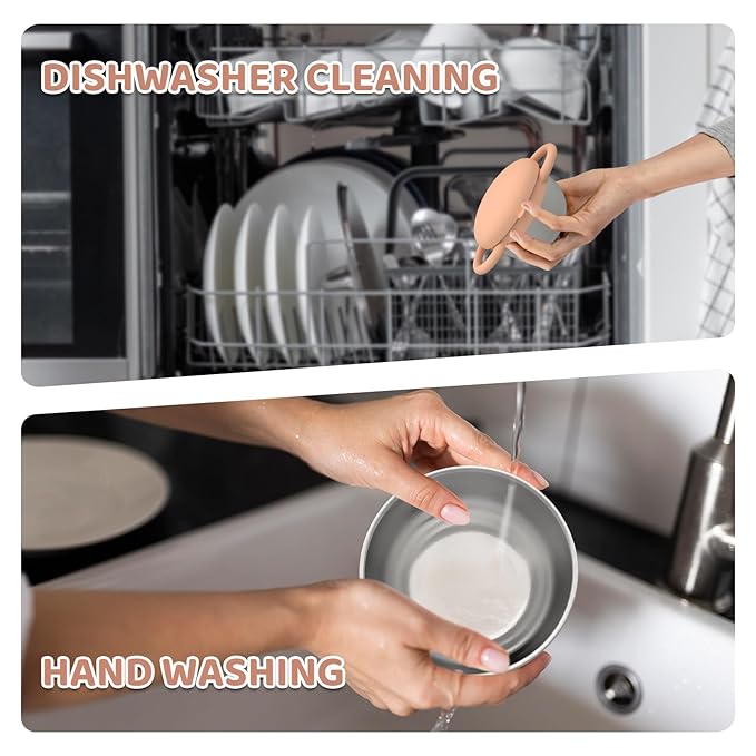 Stainless Steel Snack Containers for Kids, 2 Pack Toddler Snack Containers with Silicone Lids & Handles, Safe and Durable, Snack Cups for Toddlers Spill Proof