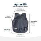 Tiny Twinkle Mess Proof Baby Bib - Waterproof & Lightweight Baby-Led Weaning Apron | 100% Recycled Polyester, Easy Clean & Machine Washable (Charcoal, Small 6-24 Months)