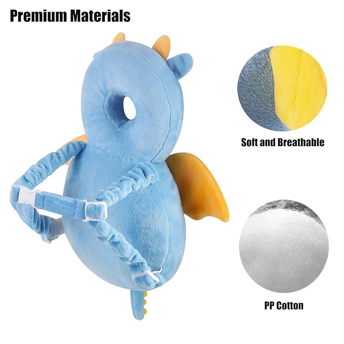 PandaEar Baby Head Protection Backpack, Toddler Walking Head Protector, Adjustable Head Protector Pad Safety Cushion (Blue)