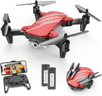 DEERC D20 Mini Drone for Kids with 720P HD FPV Camera Remote Control Toys Gifts for Boys Girls with Altitude Hold, Headless Mode, One Key Start Speed Adjustment, 3D Flips 2 Batteries, Red