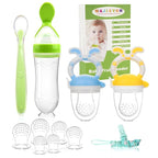 WAJIAYON Baby Fruit Feeder Pacifier | Infant Food Feeder & Baby Food Dispensing Spoon | Mesh Fresh Fruit Teethers for Babies | Silicone Teething Pacifier for Babies,Gifts for Boys and Girls (Green)