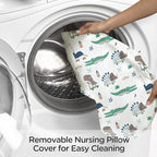 Little Grape Land Nursing Pillow for Infants, Breastfeeding Pillows, Baby Support Pillow for Nursing, Bottle Feeding, Tummy Time with Machine Washable Cover & Breathable Filling (Wild Dinosaur)