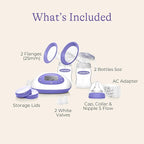 Lansinoh Signature Pro Double Electric Breast Pump, Portable with LCD Display, 3 Power Options, Includes 25mm Flanges, 2 Baby Bottles with 1 Slow Flow Bottle Nipple, and Carry Bag