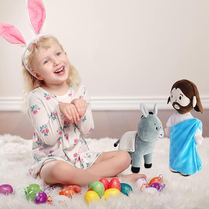 Jesus Plush Doll Guardian Mary Stuffed Baptism plushie Savior Toy for Church Sunday School Religious Easter