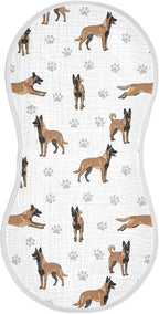 1 Pack Muslin Burp Cloths Belgian Dog Paw Prints White Cotton Baby Burp Cloths Ultra Absorbent and Soft Spit Up Rags for Newborn Babies Boys Girls 22x11 Inch