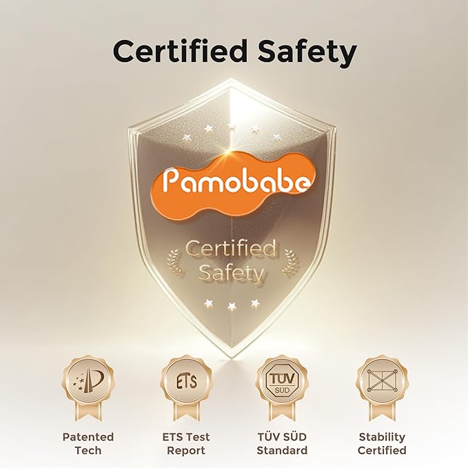 Pamo Babe Pack and Play 1-Second Setup 4-in-1 Portable Crib for Baby with Bassinet, Mosquito Net, Changing Table & Toy Arch