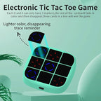 Tic-Tac-Toe Bolt Game, 4-in-1 Handheld Puzzle Game Console, Electronic Tic-Tac-Toe Toy, Educational and Memory Growth, Portable Travel Games for Car Ride, Board Games for Kids and Adults (Cyan)
