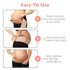 AZMED Maternity Belt Back Support - Adjustable Abdominal Binder for Pregnancy - Belly Band for Pelvic, Waist & Lower Back Comfort - Fits Up to 46 Inches - Beige