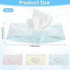 Baby Wipes Dispenser 3 Pack Portable Refillable Baby Wipe Holder for Outdoor, Resuable Waterproof & Dustproof Travel Wipes Container Case, On The Go Wet Wipe Pouch for Hiking(3 Colors Bohemian)