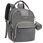RUVALINO Diaper Bag Backpack, Multifunction Travel Baby Diaper Bag with Changing Pad, Insulated Bottle Holders & Pacifier Case, Large Capacity,Waterproof, Iron Gray