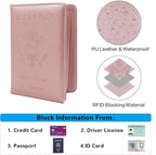 Melsbrinna Rfid Passport Holder for Travel women/Men, Cute Passport Wallet Rfid Blocking Card Slots, Rfid Passport Cover/CaseTravel Wallet, Passport Book Holder (1, Pink2)