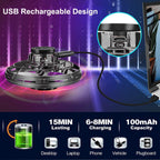 Flying I Fly Spinner, Fidget Spinner Flying Toys, Mini Fly UFO Hand Controlled Boomerang Drone, Cool Stuff Gadgets Gifts for Kids Boys Girls Teens 8 9 10+ Year Old Indoor Outdoor (Black)