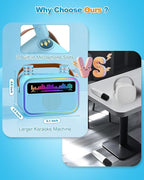 Karaoke Machine for Kids Adults, Birthday Gifts Toys for Girls Boys Age 3-12+,Mini Portable Bluetooth Singing Speaker with 2 Wireless Microphones & LED Lights (Blue)