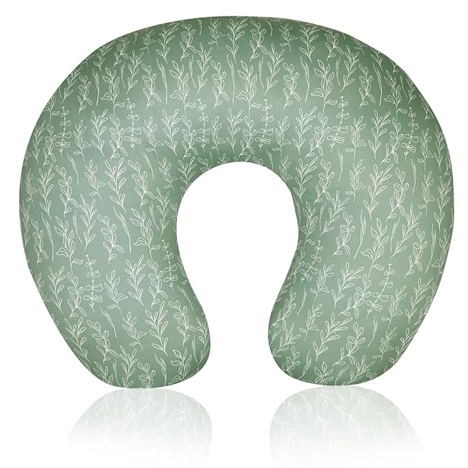 Green Sage Nursing Pillow Cover, Breastfeeding Pillow Slipcover for Baby Girls/Boys, Soft Snug Fits On Newborn Feeding Pillow Case