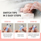 HubiBaby 3 in 1 Baby Nose Cleaning Tweezer Booger Remover and Baby Ear Wax Removal Tool with Soft Silicone Dual Ear Wax and Safe Nasal Picker for Newborns Infants & Toddlers (Pink)