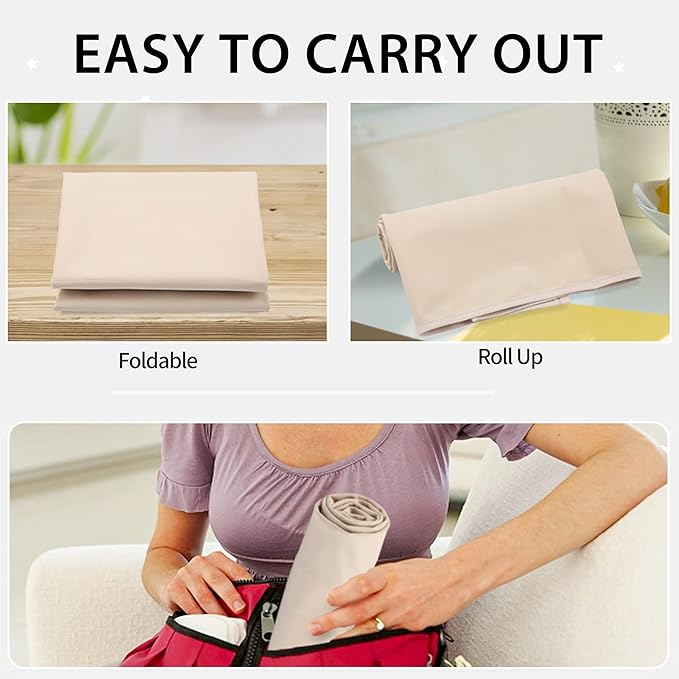 Vegan Leather Baby Changing Mat - Wipeable Portable Changing Pad, Foldable Travel Changing Mat for Baby, Newborns Toddlers Shower Gifts (Apricot,20"*28")