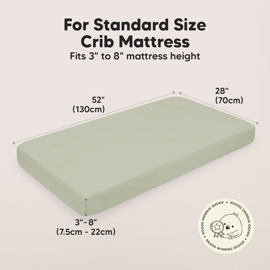 KeaBabies 2-Pack Baby Crib Sheets for Boys, Girls - 52x28 Viscose Derived from Bamboo Toddler Bed Sheets Neutral, Fitted Crib Mattress Cover for Standard Baby Bedding, Soft & Cozy (Foxtrot)