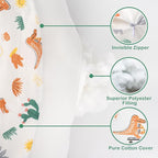 Nursing Pillow, More Support for Mom and Baby, Removable Cotton Cover and Colorful Animal Patterns, Machine Washable, Plus Size Baby Pillow, White
