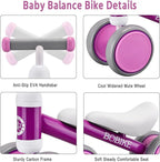 Baby Balance Bike Toys for 12-36 Months Kids Toy Boy and Girls Gifts Toddler Best First Birthday Gift Children Walker No Pedal Infant 4 Wheels Bicycle (Classic, Purple)