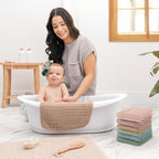 Comfy Cubs Muslin Baby Washcloths 10 Pack - Soft 6-Layer Cotton Wash Cloths for Sensitive Skin - 10"x10" Large, Gentle, Absorbent Infant Essentials for Newborn and Toddlers - Multicolor